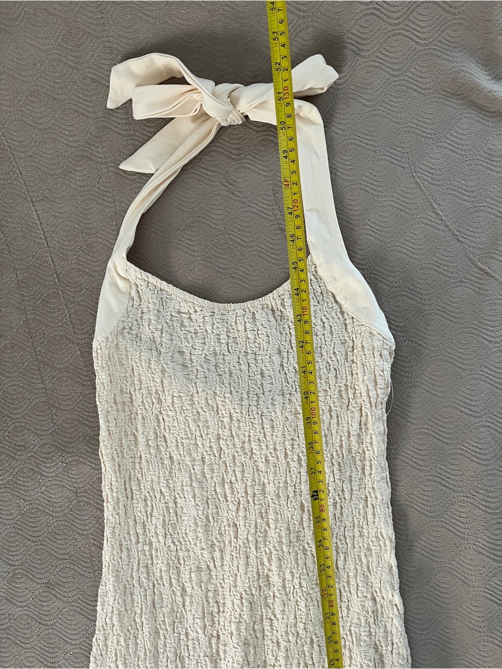 Free People Sea Foam Cream Halter Midi Dress with Side Bow size medium - Picture 10 of 14